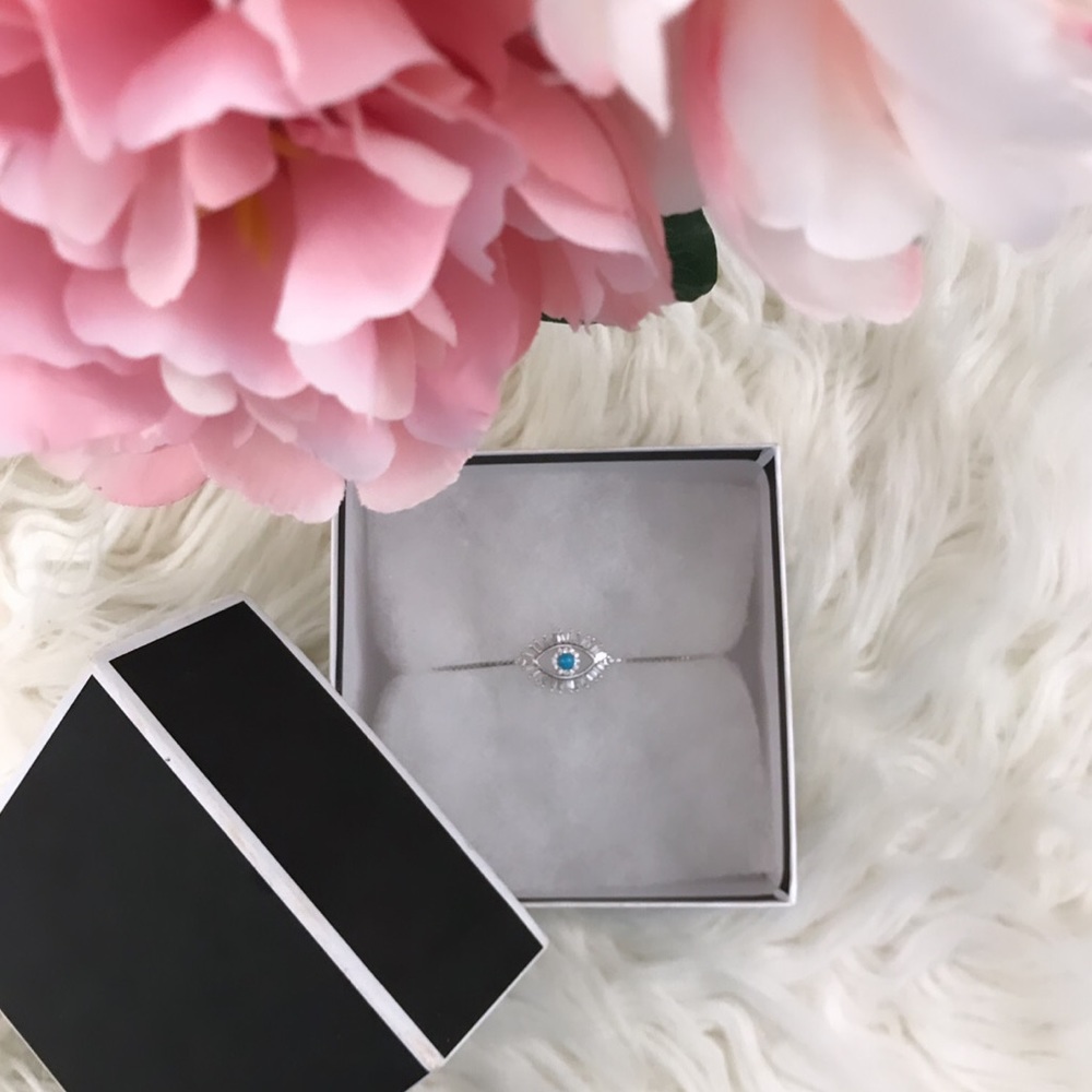 Rachel Zoe Sterling Silver Evil Eye Bracelet